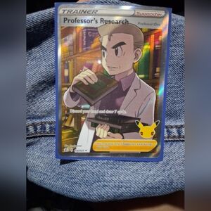Pokemon Trainer Card - Professor's Research with Blue Border